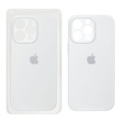 قاب سیلیکونی پاک کنی محافظ لنزدار اورجینال Apple iPhone 14 Pro Max - سفید (پک اصلی)