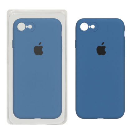 قاب سیلیکونی پاک کنی محافظ لنزدار اورجینال Apple iPhone SE (2020) / iPhone 7 / iPhone 8 - آبی تیره (پک اصلی)