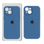 قاب سیلیکونی پاک کنی محافظ لنزدار اورجینال Apple iPhone 15 - آبی تیره (پک اصلی)