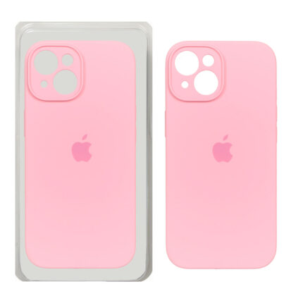 قاب سیلیکونی پاک کنی محافظ لنزدار اورجینال Apple iPhone 15 - صورتی (پک اصلی)