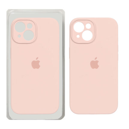 قاب سیلیکونی پاک کنی محافظ لنزدار اورجینال Apple iPhone 15 - صورتی چرک (پک اصلی)