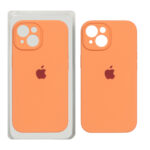 قاب سیلیکونی پاک کنی محافظ لنزدار اورجینال Apple iPhone 15 - نارنجی (پک اصلی)