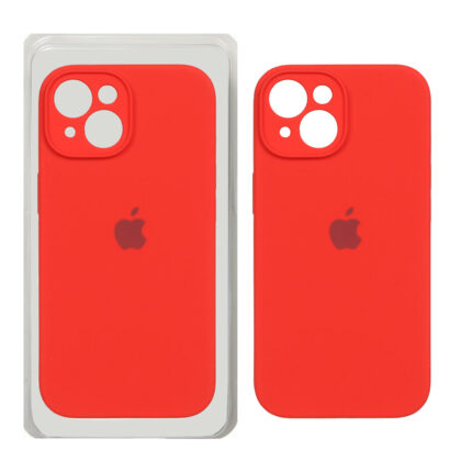 قاب سیلیکونی پاک کنی محافظ لنزدار اورجینال Apple iPhone 15 - قرمز (پک اصلی)