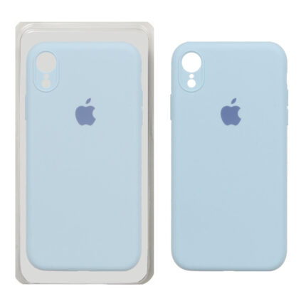 قاب سیلیکونی پاک کنی محافظ لنزدار اورجینال Apple iPhone XR - آبی روشن (پک اصلی)