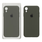 قاب سیلیکونی پاک کنی محافظ لنزدار اورجینال Apple iPhone XR - سبز زیتونی تیره (پک اصلی)