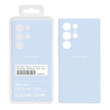 قاب سیلیکونی پاک کنی اورجینال درجه یک Samsung Galaxy S24 Ultra - آبی آسمانی (پک دار)