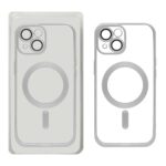 قاب اورجینال الکترواستاتیک Magsafe لنز گلس دار Apple iPhone 15 - نقره ای (پک دار)
