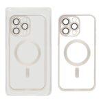 قاب اورجینال الکترواستاتیک Magsafe لنز گلس دار Apple iPhone 15 Pro Max - نقره ای (پک دار)
