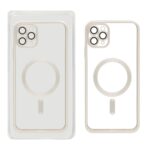 قاب اورجینال الکترواستاتیک Magsafe لنز گلس دار Apple iPhone 11 Pro Max - نقره ای (پک دار)