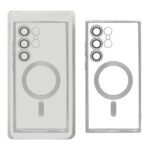 قاب اورجینال الکترواستاتیک Magsafe لنز گلس دار Samsung Galaxy S24 Ultra - نقره ای (پک دار)