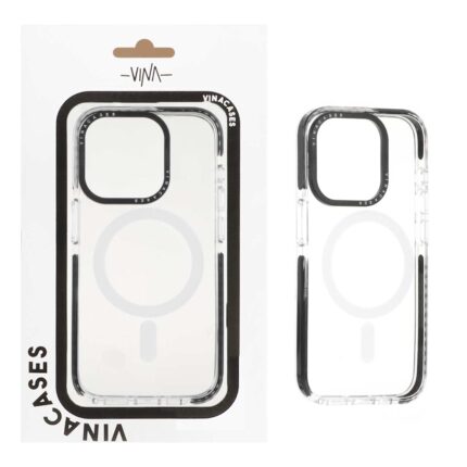 قاب اورجینال Vina شفاف Magsafe مدل Apple iPhone 15 Pro - مشکی (پک دار) - VIN