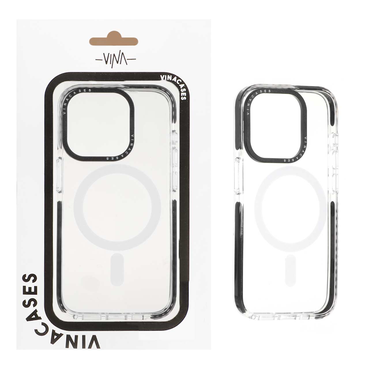1196358 قاب اورجینال Vina شفاف Magsafe مدل Apple iPhone 15 Pro - مشکی (پک دار) - VIN - تصویر 1