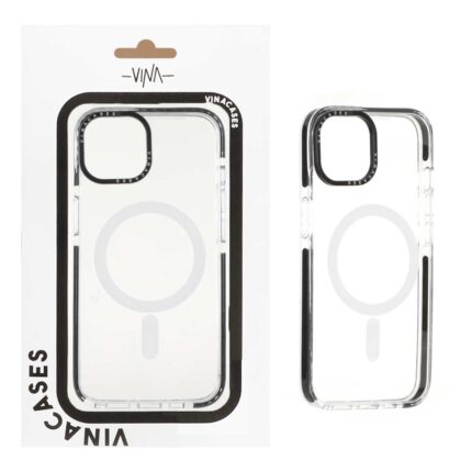 قاب اورجینال Vina شفاف Magsafe مدل Apple iPhone 13 / iPhone 14 - مشکی (پک دار) - VIN