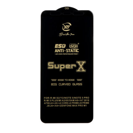 محافظ صفحه نمایش آنتی استاتیک Full Cover Super X مدل Samsung A750 / J4 Plus / J6 Plus / J4 Core / A7 2018 - مشکی (بدون پک)