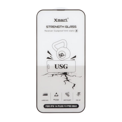 محافظ صفحه نمایش شیشه ای اورجینال Full Cover XMART Anti Static USG مدل Apple iPhone 13 Pro Max