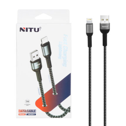 کابل شارژ و دیتا فست کنفی 1 متری آیفون Nitu مدل NC331 - مشکی (گارانتی 12 ماه تعویض نیکان همراه)