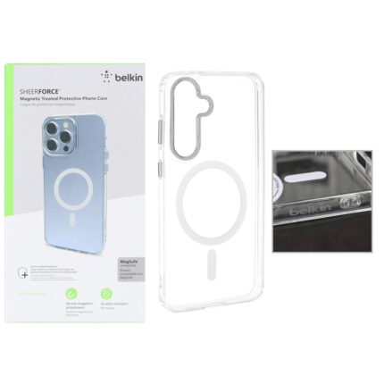 قاب اورجینال belkin شفاف Magsafe مدل Samsung Galaxy S24 FE (پک دار)