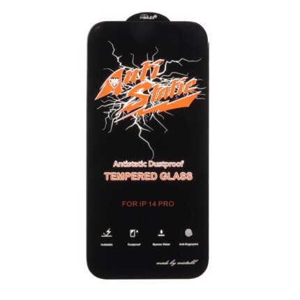 محافظ صفحه نمایش شیشه ای Full Cover Anti Static Mietubl مدل Apple iPhone 16 / iPhone 15 / iPhone 14 Pro- مشکی (بدون پک)