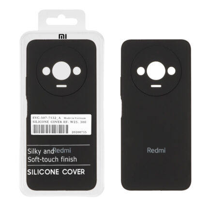 قاب سیلیکونی پاک کنی اورجینال درجه یک Xiaomi Redmi A3 / A3x / Poco C61 - مشکی (پک دار)