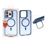 قاب Case Pro لنز آلومینیومی مات Magsafe با ست محافظ لنز رینگی مدل Apple iPhone 14 Pro Max - سرمه ای (پک دار)
