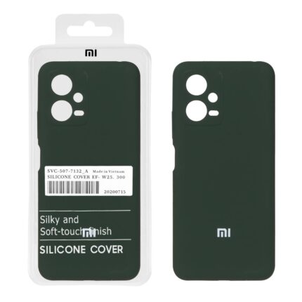 قاب سیلیکونی پاک کنی اورجینال درجه یک Xiaomi Redmi Note 12 5G / Poco X5 5G - سبز تیره (پک دار)