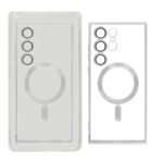 قاب اورجینال الکترواستاتیک Magsafe لنز گلس دار Samsung Galaxy S22 Ultra - نقره ای (پک دار)
