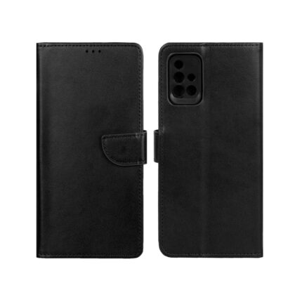 کیف چرمی موبایل مگنتی محافظ لنزدار Samsung Galaxy A71 - مشکی