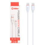کابل شارژ فست پاوربانک Miller Type-C To Type-C مدل CA-1445 - سفید (گارانتی پارتیان پایا)