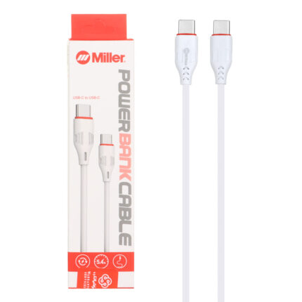 کابل شارژ فست پاوربانک Miller Type-C To Type-C مدل CA-1445 - سفید (گارانتی پارتیان پایا)