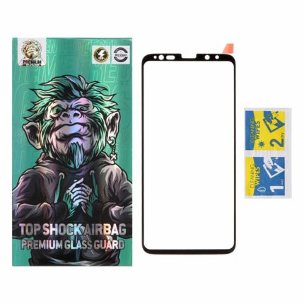 محافظ صفحه نمایش شیشه ای خم فول چسب Full Cover Top Shock درجه یک مدل Samsung Galaxy S8 Plus / Galaxy S9 Plus - (پک دار)