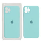 قاب سیلیکونی پاک کنی محافظ لنزدار اورجینال Apple iPhone 11 Pro Max - سبز آبی ( پک اصلی)