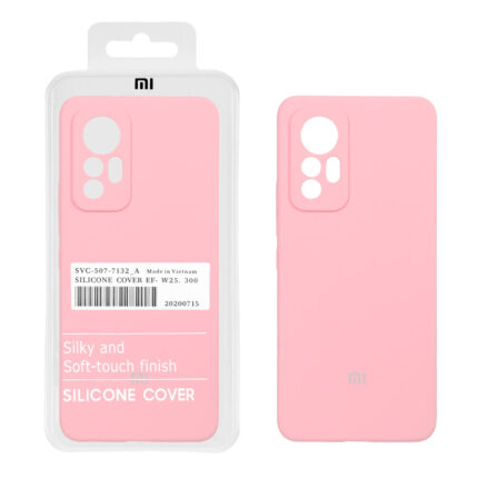 قاب سیلیکونی پاک کنی اورجینال درجه یک Xiaomi Mi 12 Lite - صورتی (پک دار)