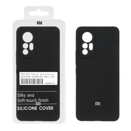 قاب سیلیکونی پاک کنی اورجینال درجه یک Xiaomi Mi 12 Lite - مشکی (پک دار)