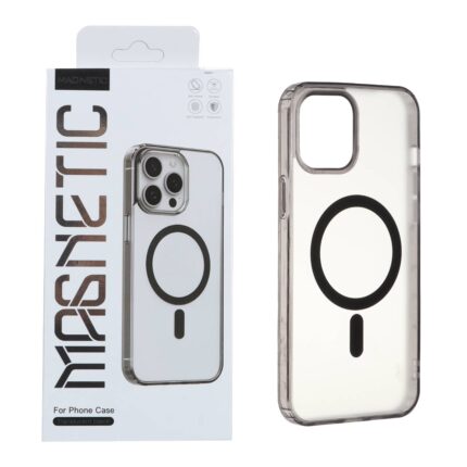 قاب اورجینال Magnetic Magsafe دور ژله ای Apple iPhone 12 Pro Max - مشکی (پک دار)