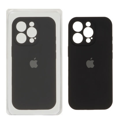 قاب سیلیکونی پاک کنی محافظ لنزدار اورجینال Apple iPhone 16 Pro - مشکی (پک اصلی)