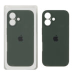 قاب سیلیکونی پاک کنی محافظ لنزدار اورجینال Apple iPhone 16 - سبز زیتونی تیره (پک اصلی)