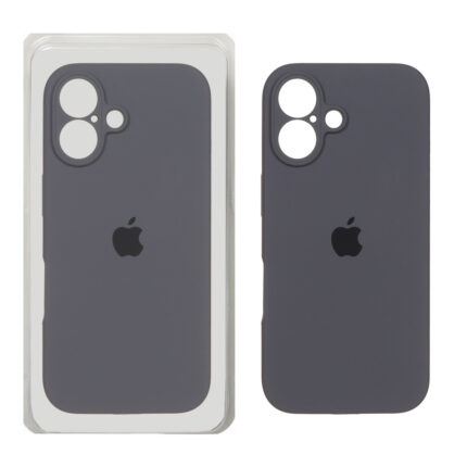 قاب سیلیکونی پاک کنی محافظ لنزدار اورجینال Apple iPhone 16 - خاکستری (پک اصلی)