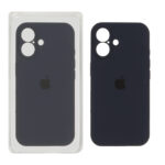 قاب سیلیکونی پاک کنی محافظ لنزدار اورجینال Apple iPhone 16 - سرمه ای تیره (پک اصلی)