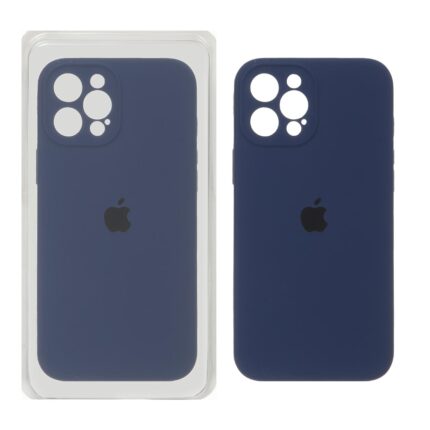 قاب سیلیکونی پاک کنی محافظ لنزدار اورجینال Apple iPhone 12 Pro Max - سرمه ای (پک اصلی)