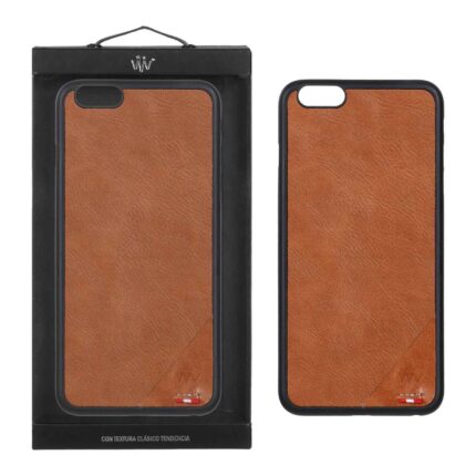 قاب VVV طرح چرم Apple iPhone 6 Plus / iPhone 6s Plus - کاراملی (پک دار)