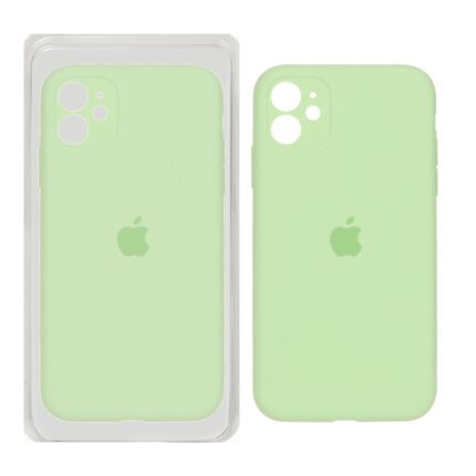 قاب سیلیکونی پاک کنی محافظ لنزدار اورجینال Apple iPhone 11 - سبز مغز پسته ای (پک اصلی)