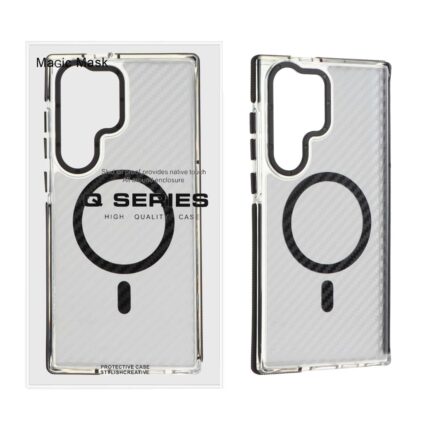 قاب اورجینال Q Series پشت کربن MagSafe مدل Samsung Galaxy S23 Ultra - مشکی (پک دار)