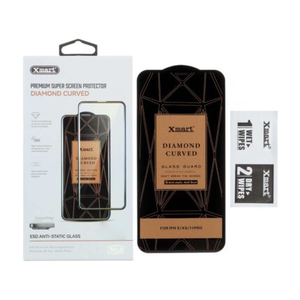 محافظ صفحه نمایش شیشه ای اورجینال XMART - Diamond Curved ESD Anti Static مدل Apple iphone X / XS / 11 Pro (پک دار)