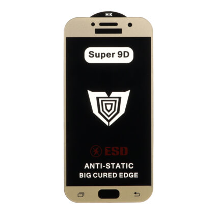 محافظ صفحه نمایش شیشه ای Full Cover ESD Anti Static - Super 9D مدل Samsung Galaxy A5 2017 / A520 (بدون پک) - طلایی