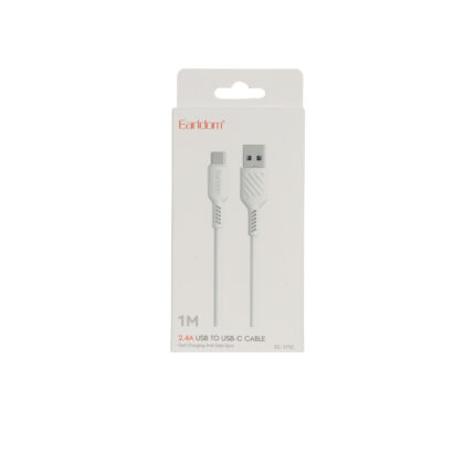 کابل شارژ و دیتا فست 1 متری Earldom Type-C مدل EC-171C - سفید
