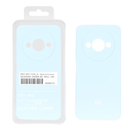 قاب سیلیکونی پاک کنی اورجینال درجه یک Xiaomi Redmi A3 / A3x / Poco C61 - آبی اسمانی (پک دار)