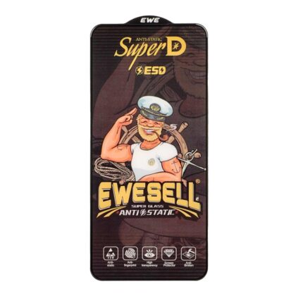 محافظ صفحه نمایش شیشه ای Full Cover Super D Esd Ewesell مدل Samsung Galaxy S25 FE / S24 FE / A57 / A37 / A56 / A36 (بدون پک)
