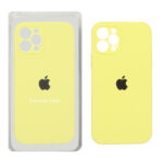 قاب سیلیکونی پاک کنی محافظ لنزدار اورجینال Apple iPhone 12 Pro - زرد (پک اصلی)
