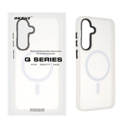 قاب اورجینال Magic Mask مات Magsafe بلک لنز Samsung Galaxy S24 FE - سفید (پک دار)