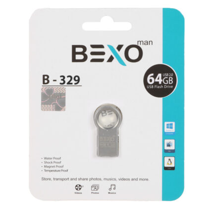 فلش مموری BEXO USB2.0 مدل B-329 ظرفیت 64GB - نقره ای (گارانتی داده پردازی آواتک)